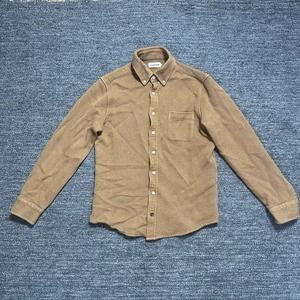 Taylor Stitch Shirt Men 38 Small Brown Waffle Button Up Long Sleeve Organic
